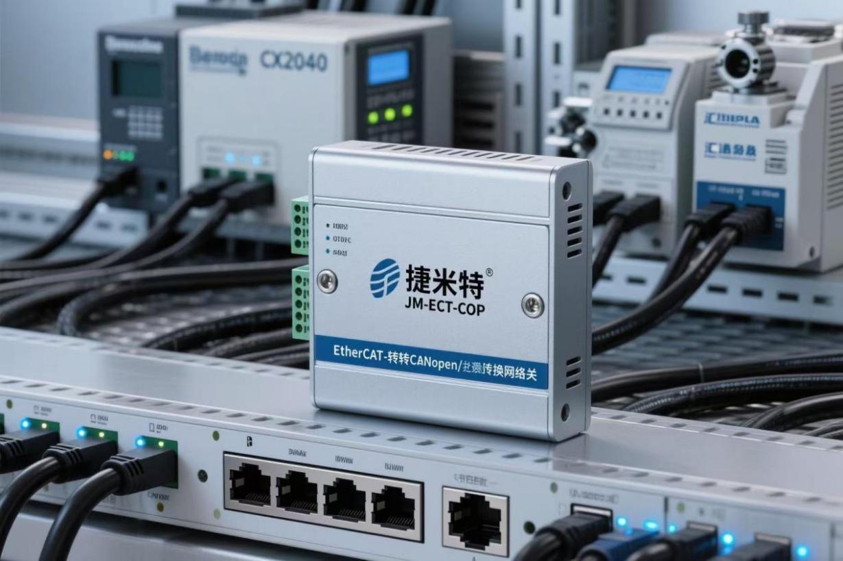 EtherCAT转CANopen协议转换网关实现了倍福CX5140与汇川H3U之间的通讯(图3)