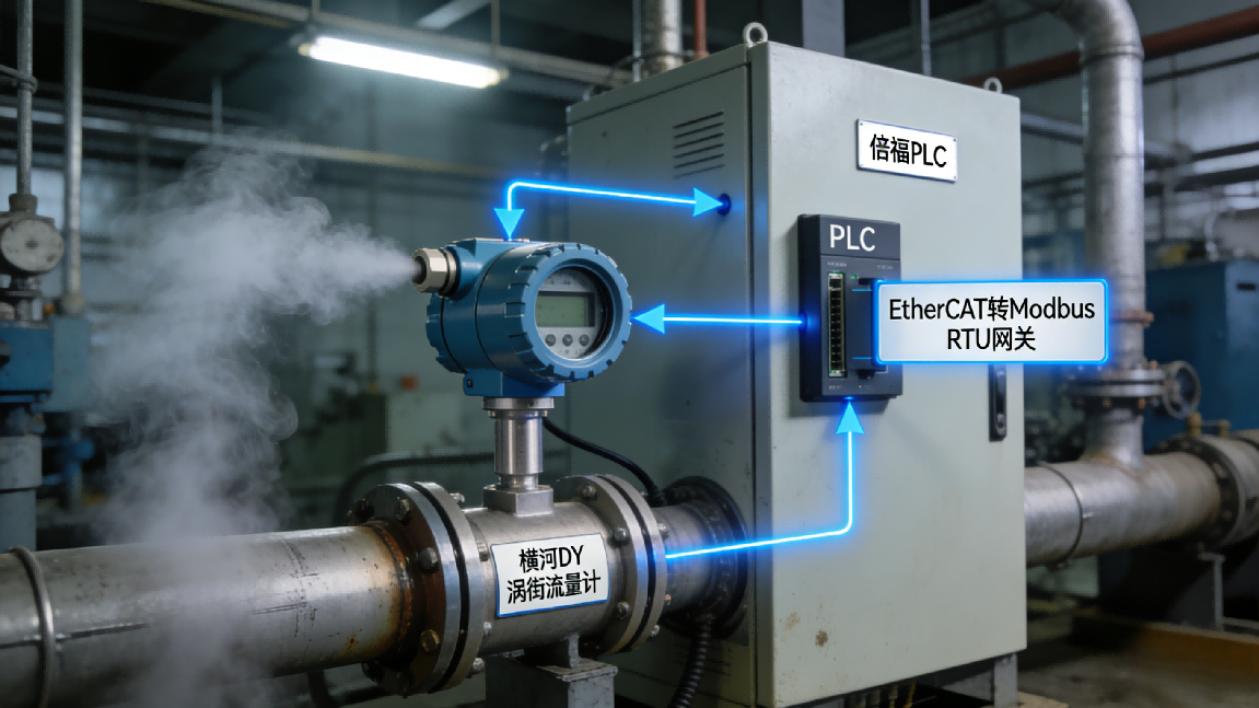 EtherCAT转Modbus RTU网关赋能电力能源：倍福PLC与横河DY涡街流量计通讯案例(图4)
