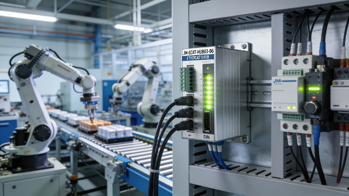 工业级EtherCAT分支器：JM-ECAT-HUB03-06 系列百兆通讯扩展方案(图6)
