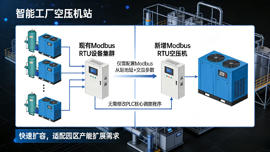 CCLINK 转 ModbusRTU 数据网关实现新增空压机无需改 PLC，实现柔性调度扩容(图4)