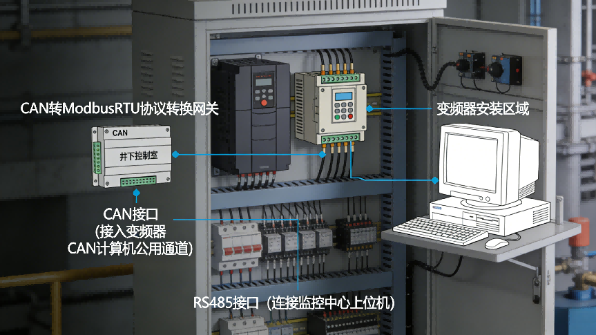 ModbusRTU转CAN矿山井下上位机与变频器通讯应用案例(图3)